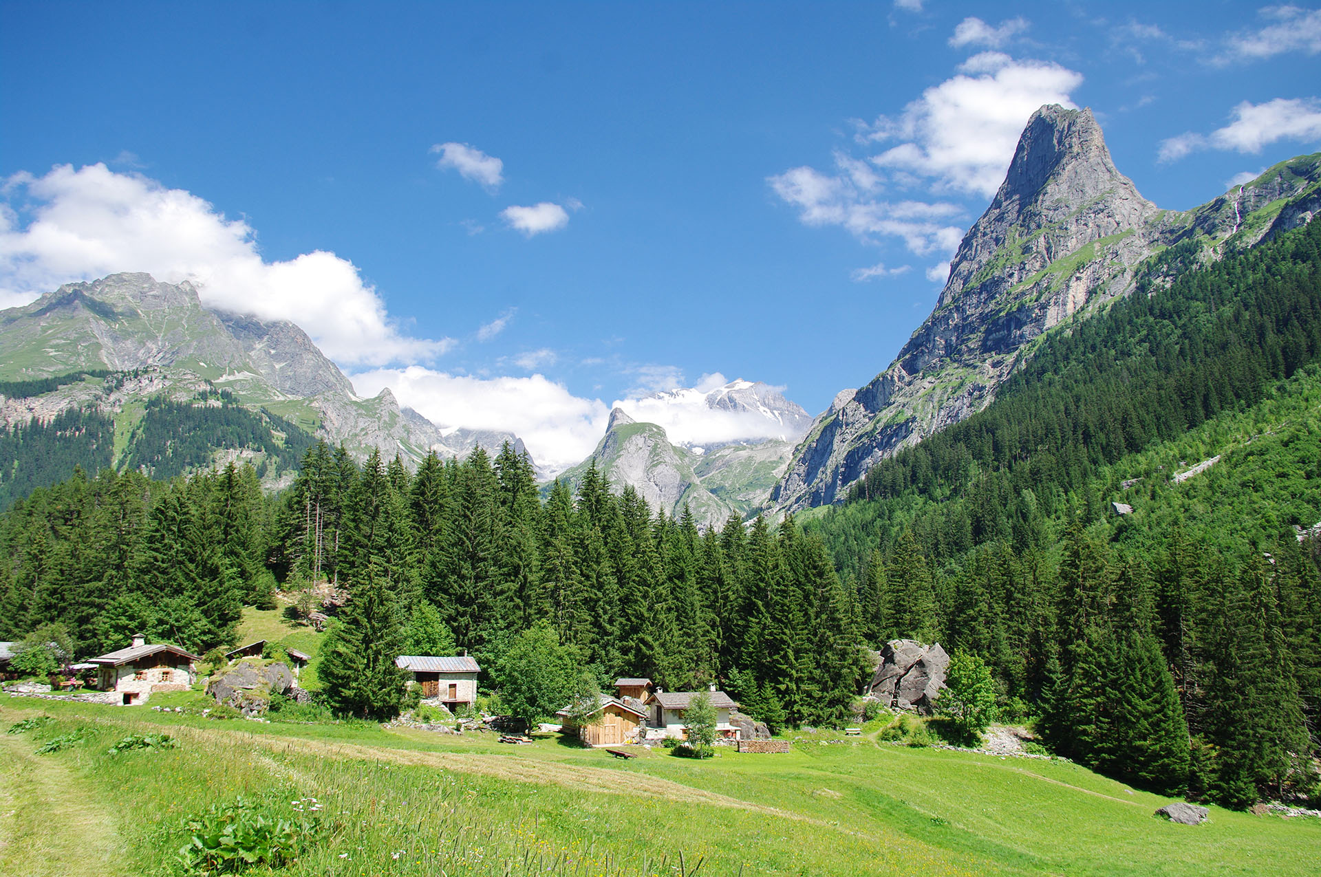 Paysage Pralognan la Vanoise, hameau de Chollière et la Grande Casse